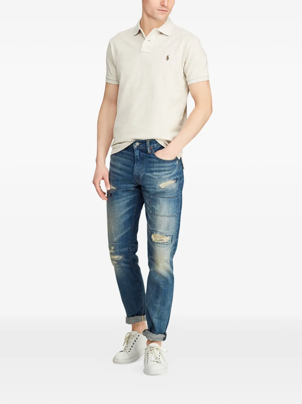 Polo Ralph Lauren Poloshirt met geborduurd logo Grijs