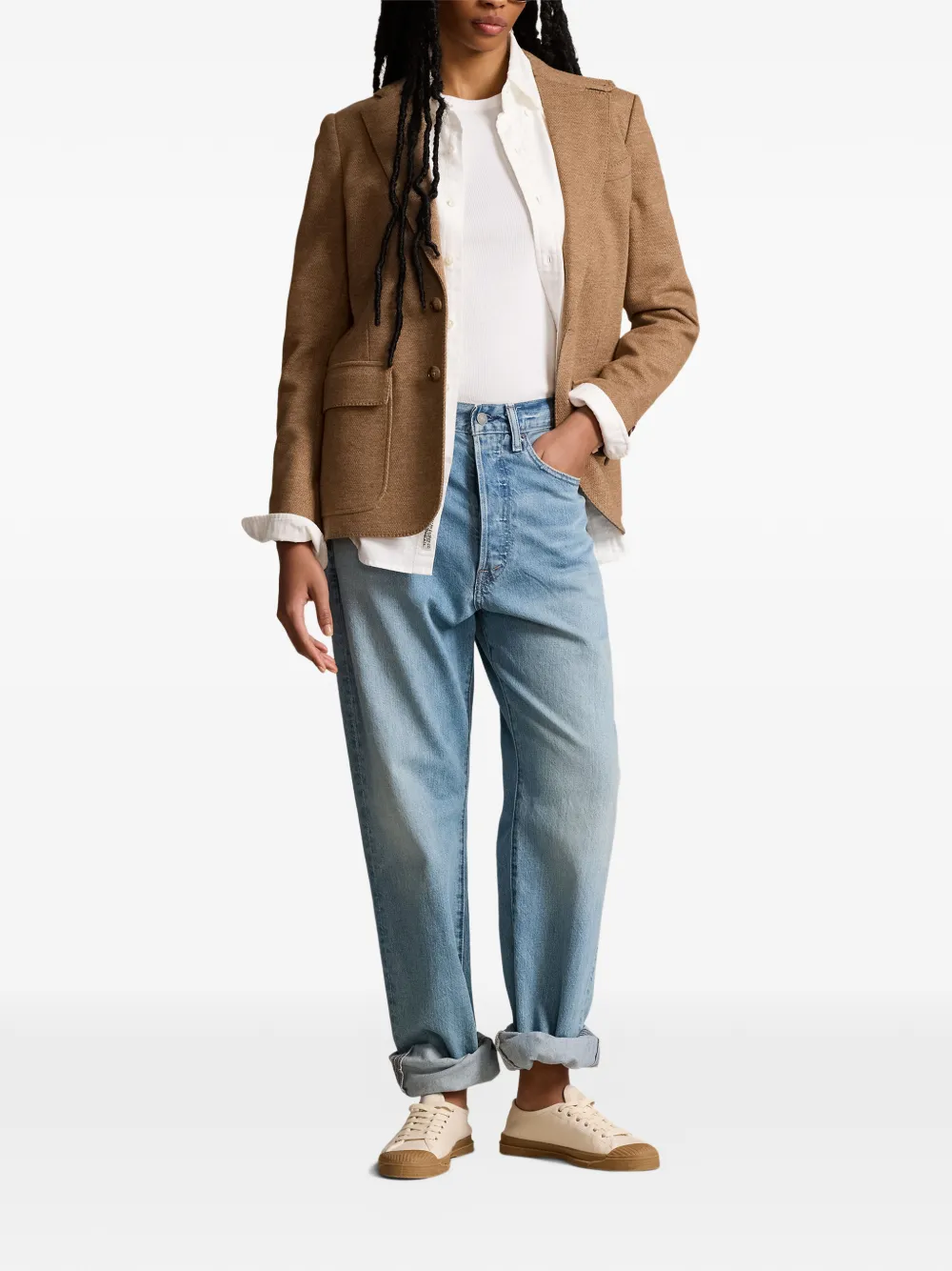 Polo Ralph Lauren Blazer met visgraatpatroon Bruin