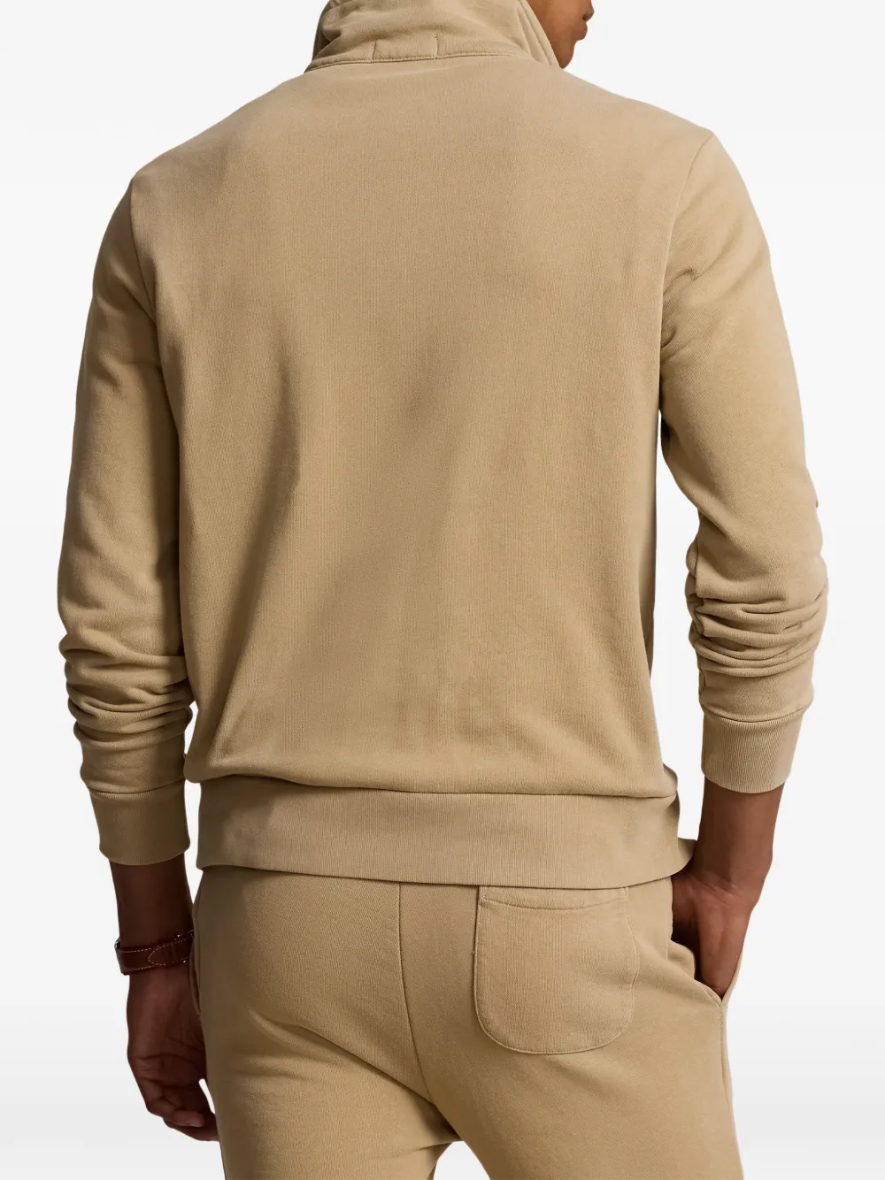 Polo Ralph Lauren Poloshirt met ritssluiting en zak Beige
