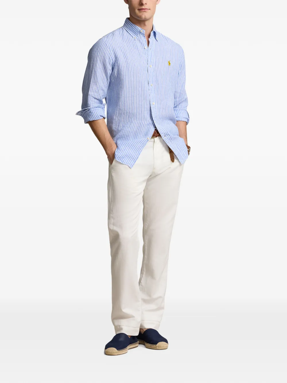 Polo Ralph Lauren Striped button-down Shirt | Blue | FARFETCH CA