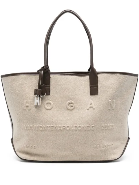 Hogan embossed-logo padlock tote bag