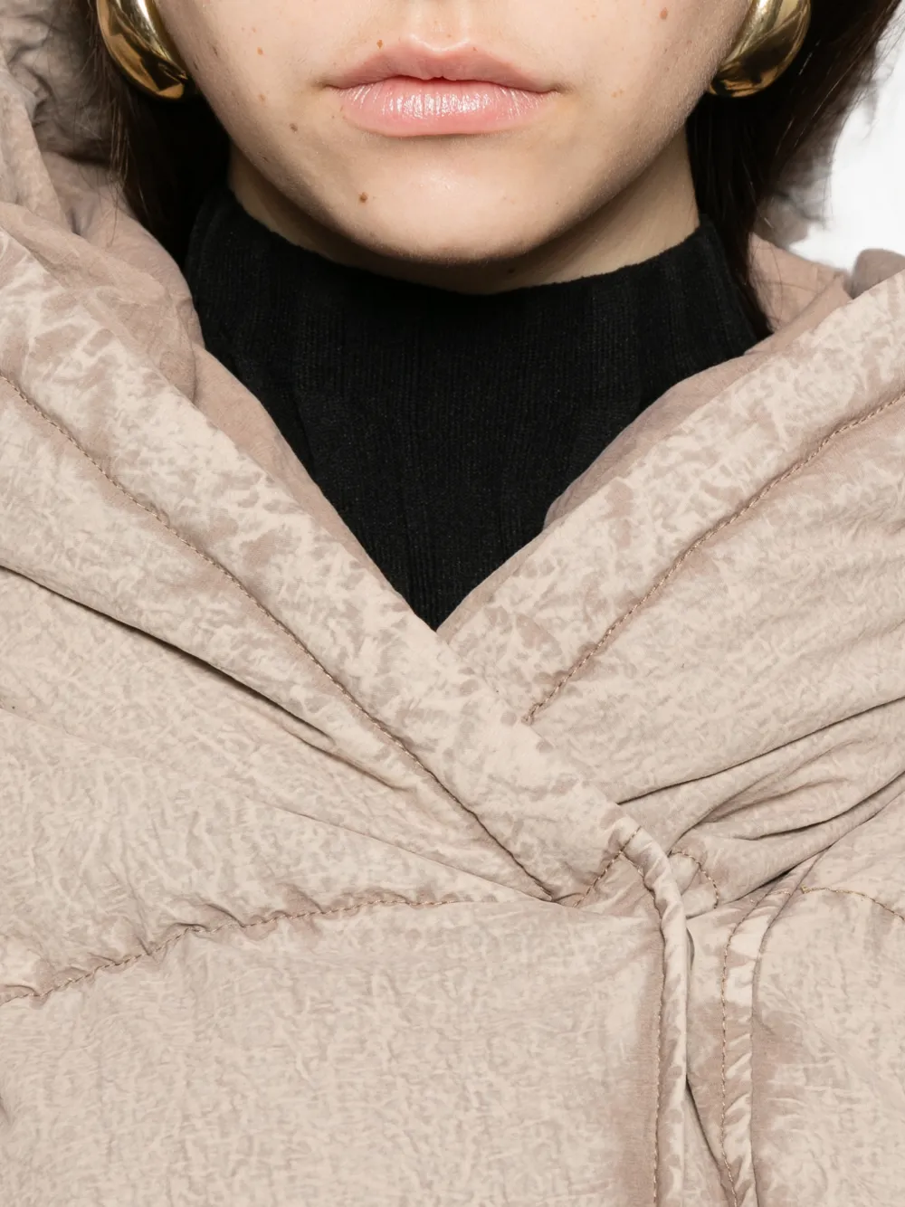 Diesel W-ILLEY-S2 gewatteerd jack met capuchon Beige