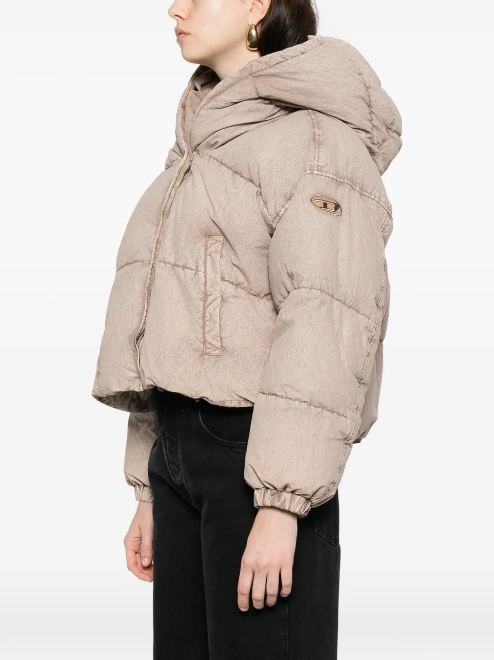  Diesel Hooded Padded Jacket - Neutrals 