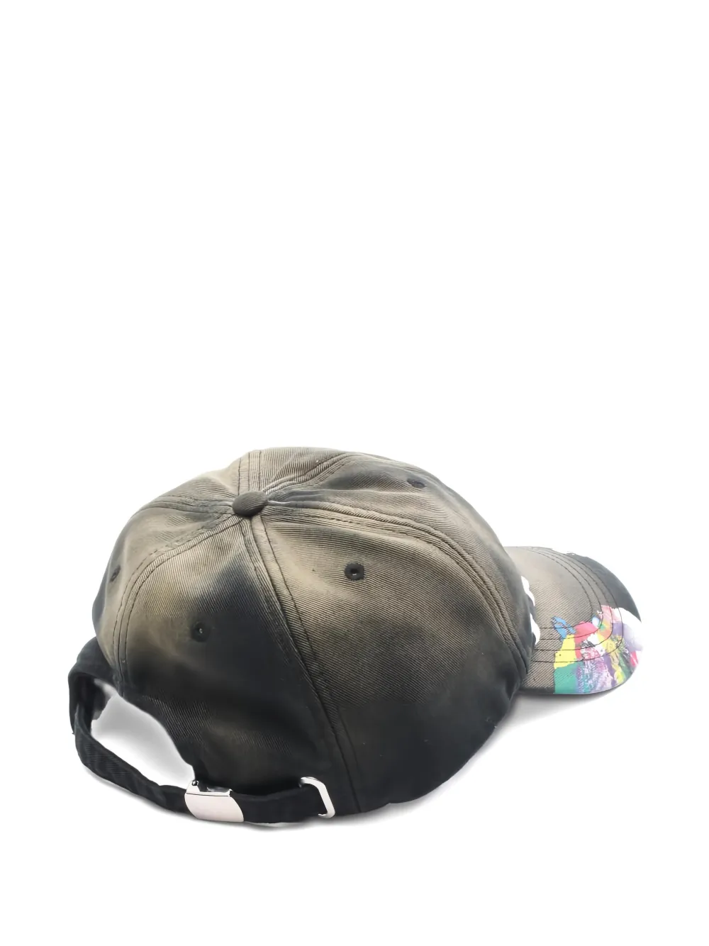 Pre-owned Lanvin X Gallery Dept. 2010s Embroidered-logo Denim Cap In Gray