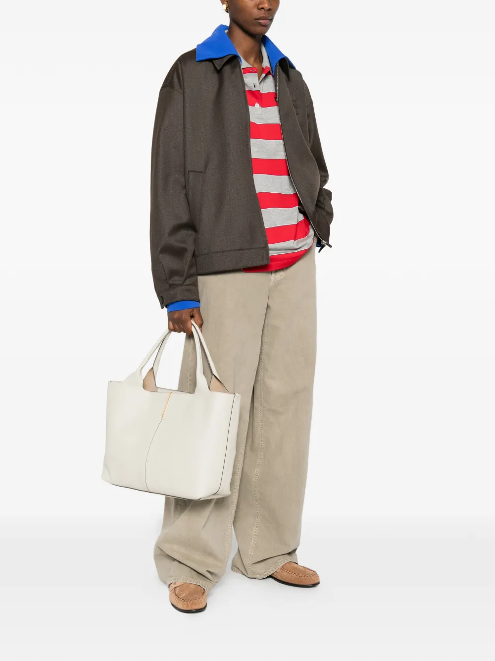 Tod's medium-small leather tote bag - Beige