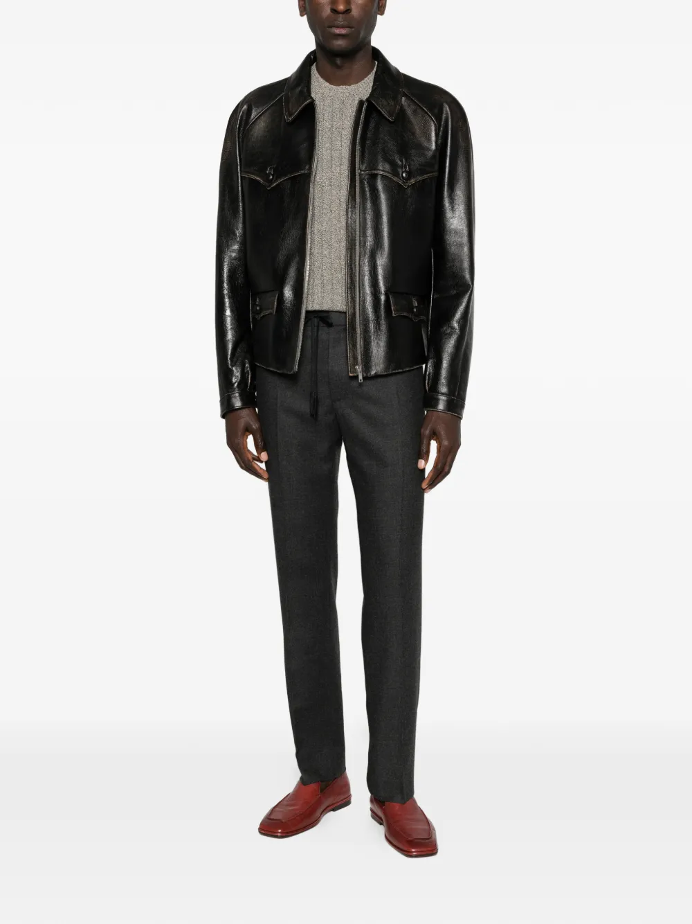 Prada front-pocket leather jacket | Leather Jackets | Image 2