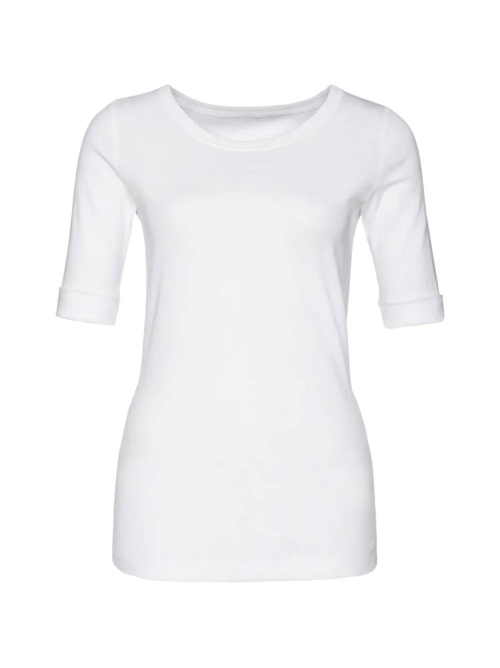 MARCCAIN T-shirt met omgeslagen mouwen Wit
