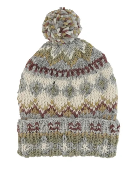 Chamula fair isle-pattern pom-pom beanie