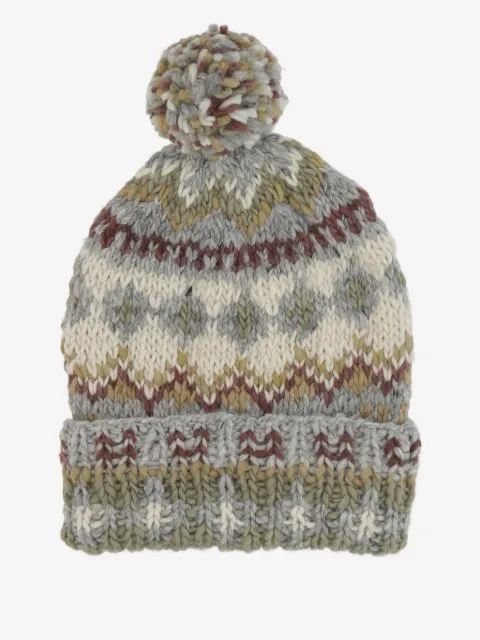Chamula fair isle-pattern pom-pom beanie