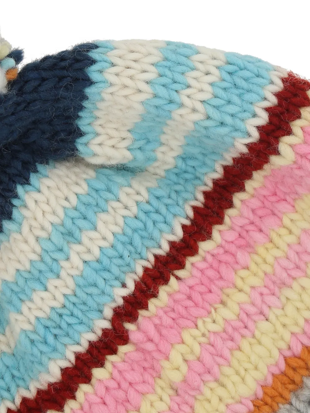 Striped Pom-Pom Beanie
