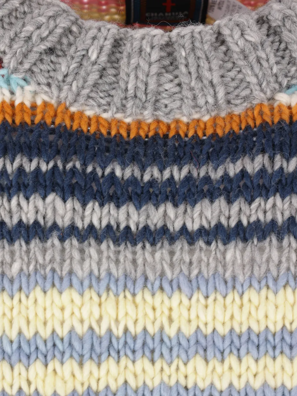  Chamula Striped Crew-neck Sweater - Grey 