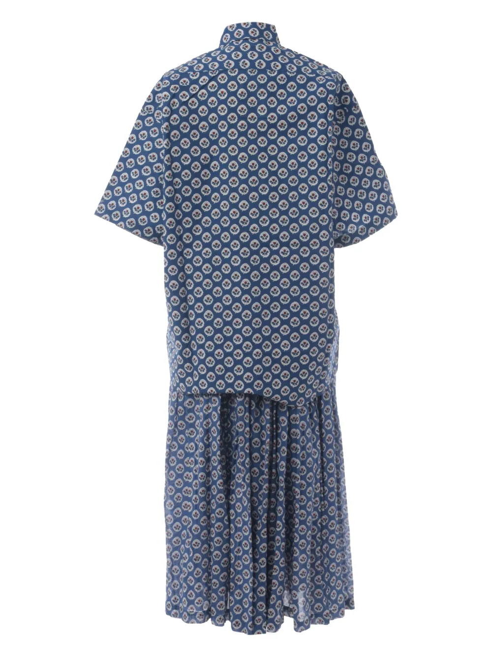 Souleiado patterned skirt suit - Blauw