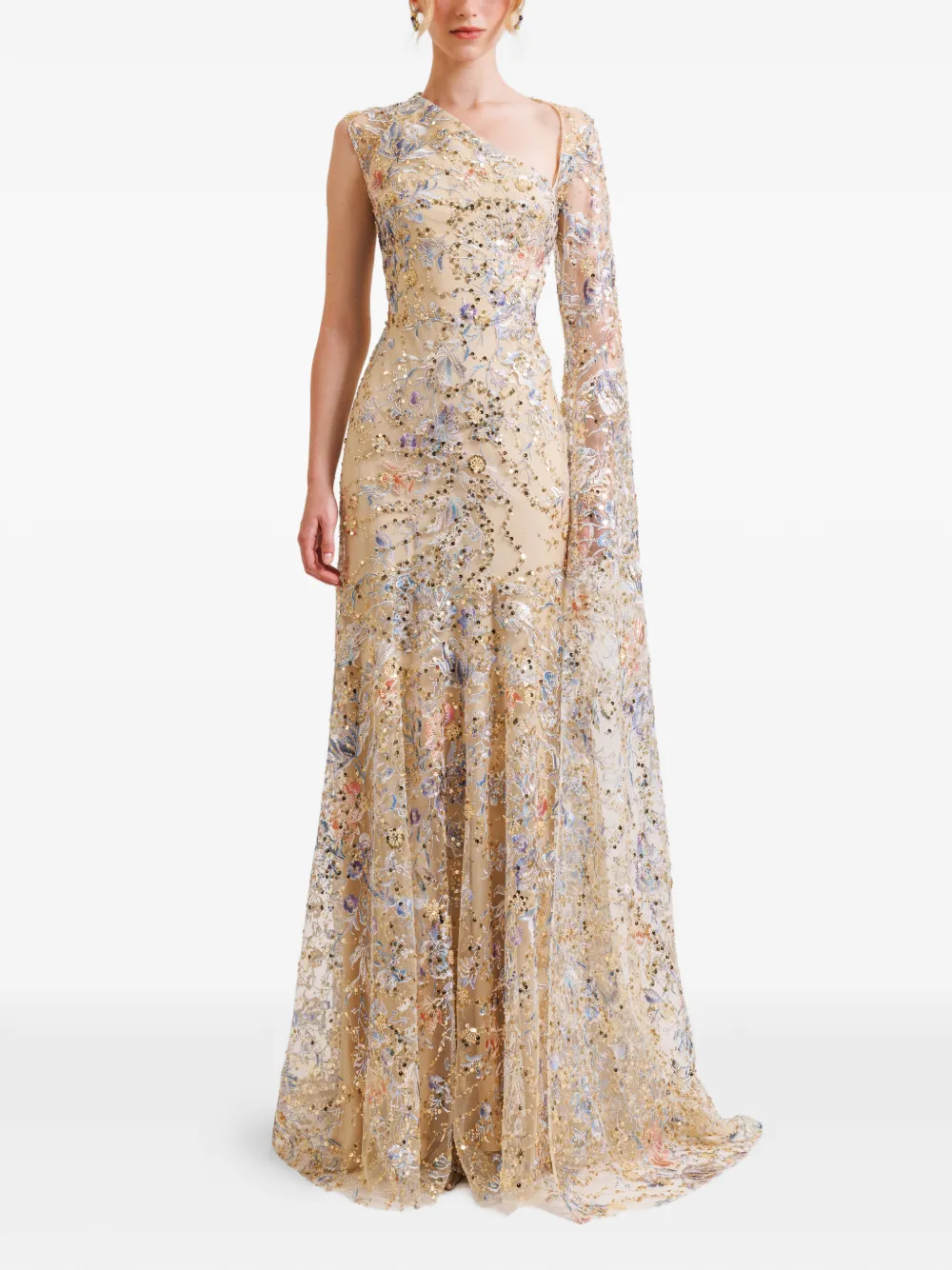 Gemy Maalouf Maxi-jurk met kralen - Beige