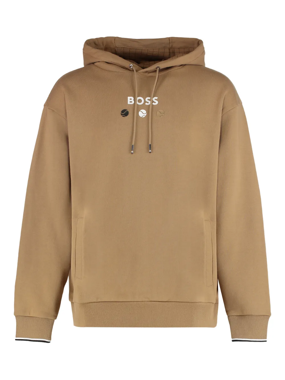 BOSS kangaroo pocket cotton sweatshirt - Marrone