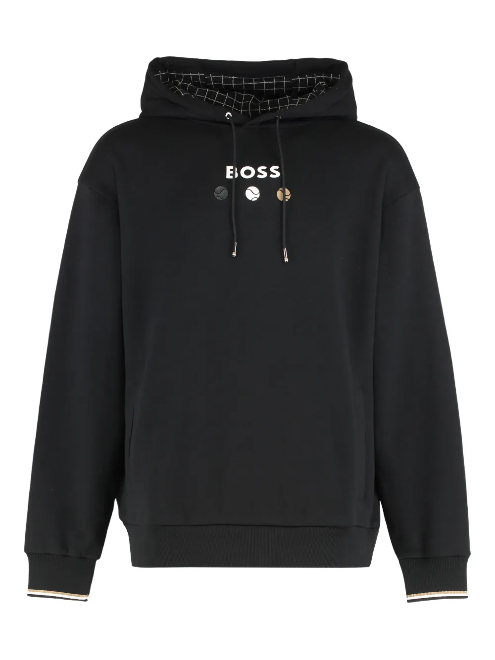 BOSS logo-lettering hoodie - Nero