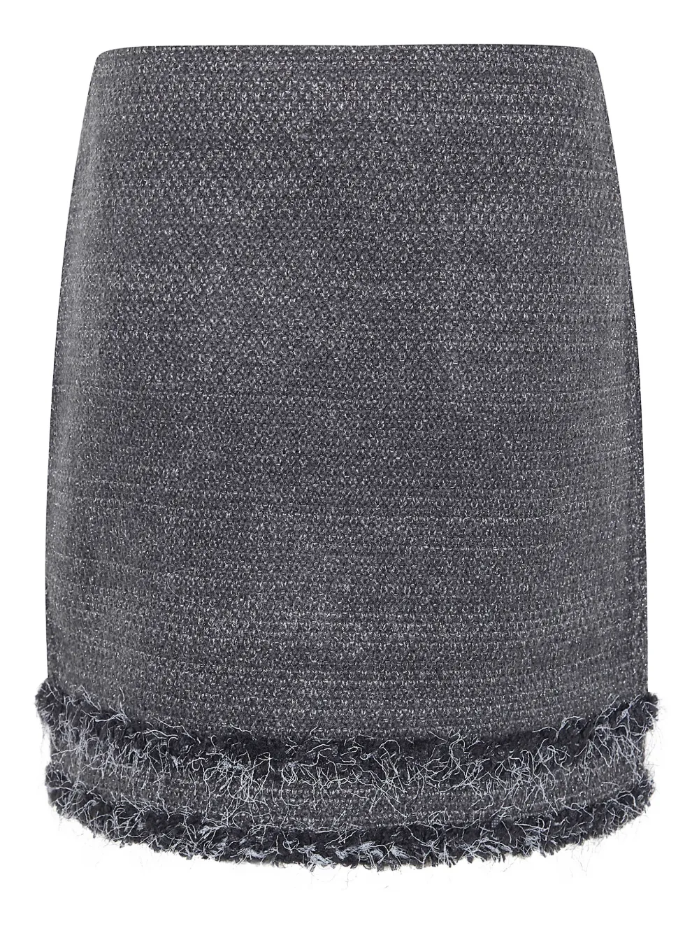 Blugirl Mouliné mini-rok verfraaid met franje en zak - Grijs