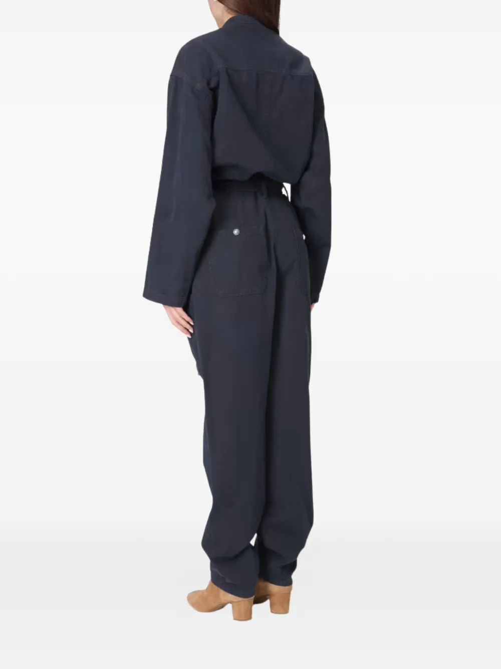  Marant étoile Nessime Long-sleeve Belted Jumpsuit - Blue 