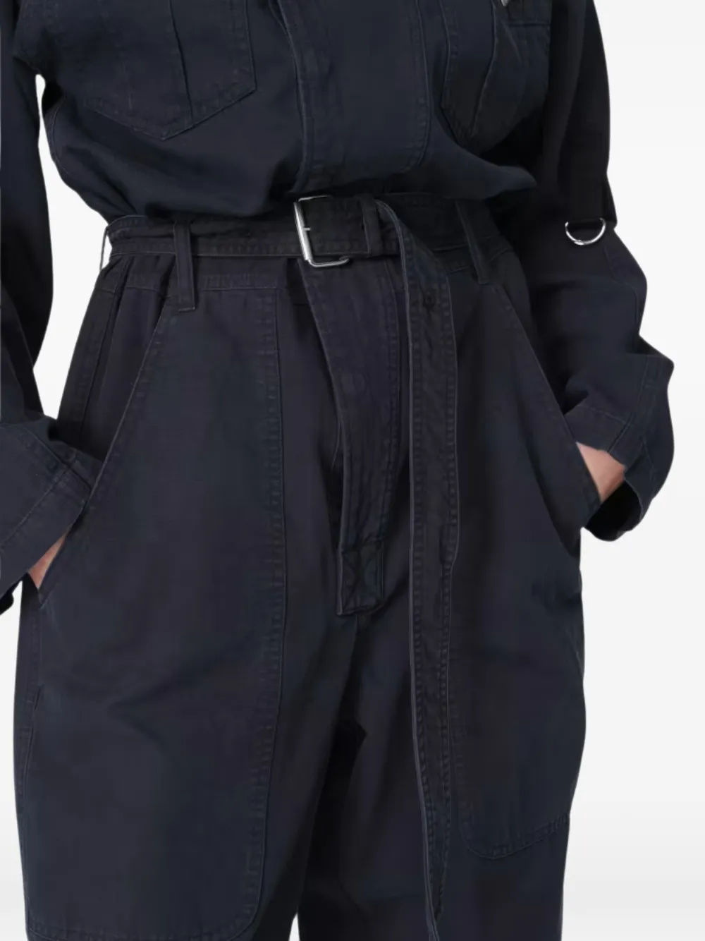  Marant étoile Nessime Long-sleeve Belted Jumpsuit - Blue 