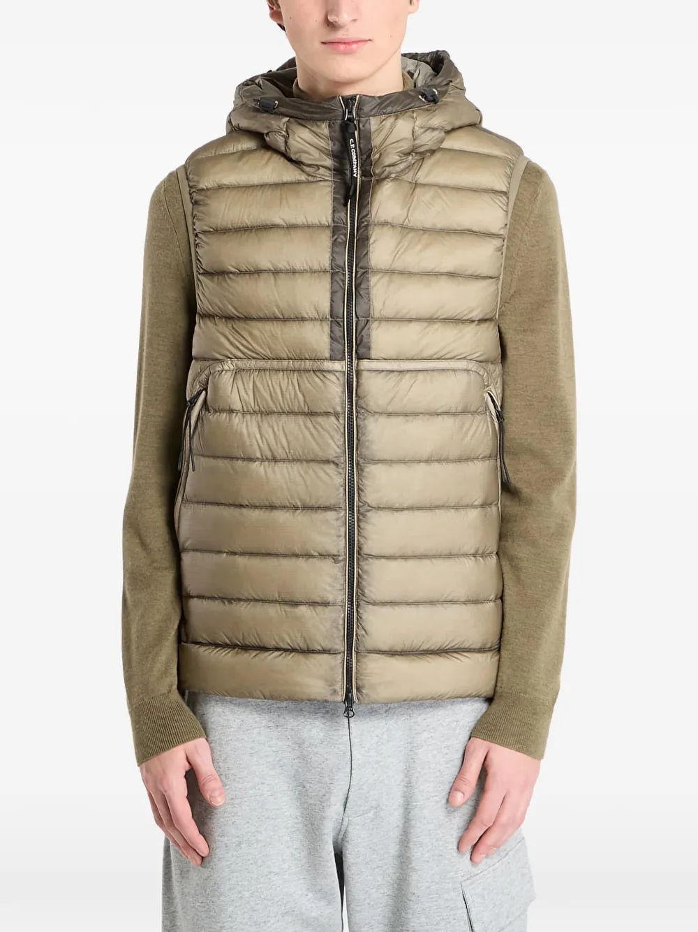 C.P. Company hooded zip vest - Toni neutri