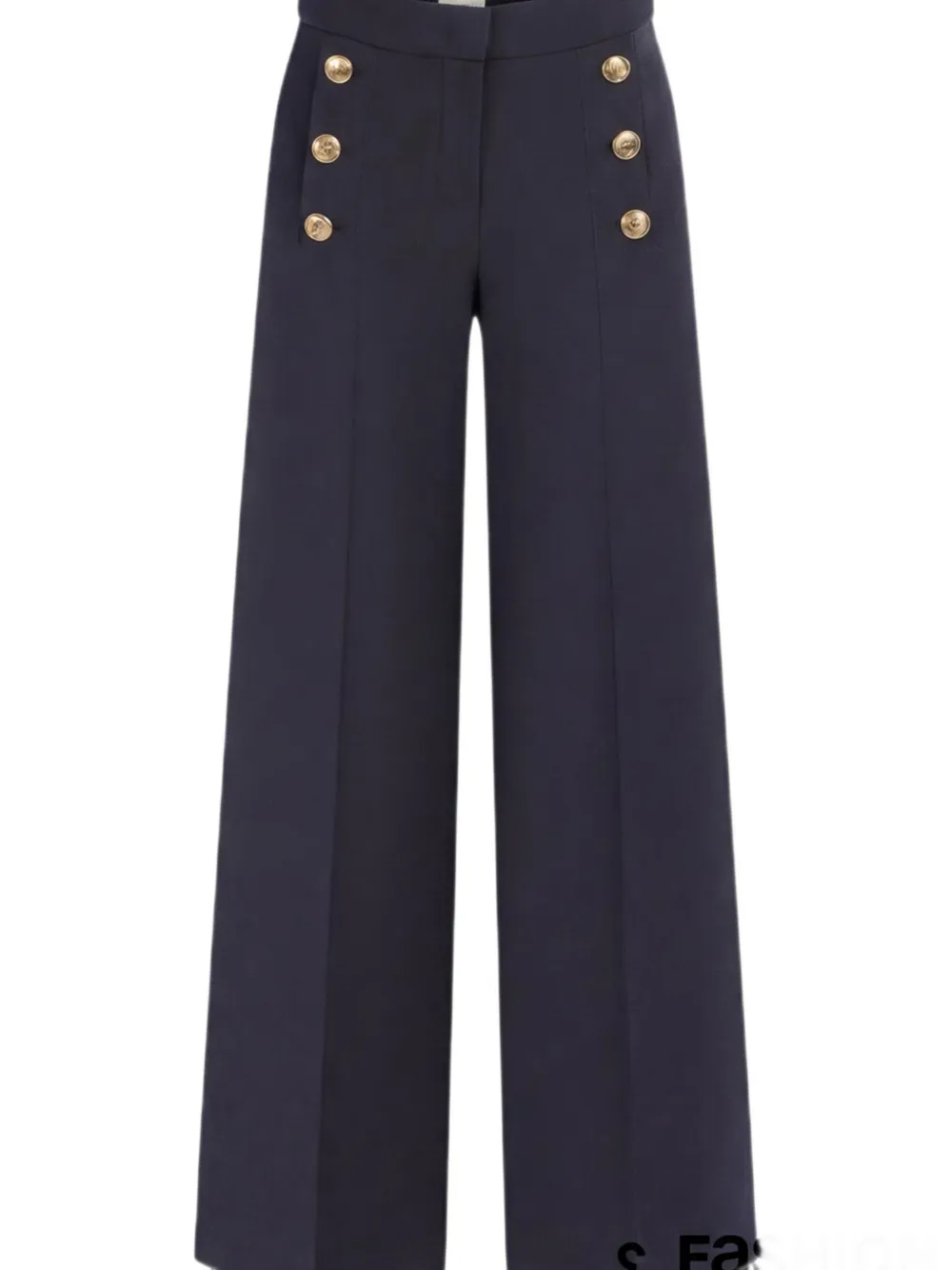 Seductive Bridget broek verfraaid met knoop Blauw