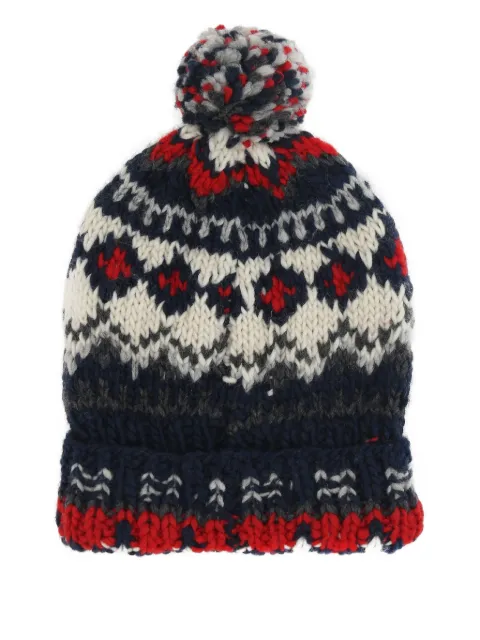 Chamula fair isle-pattern pom-pom beanie