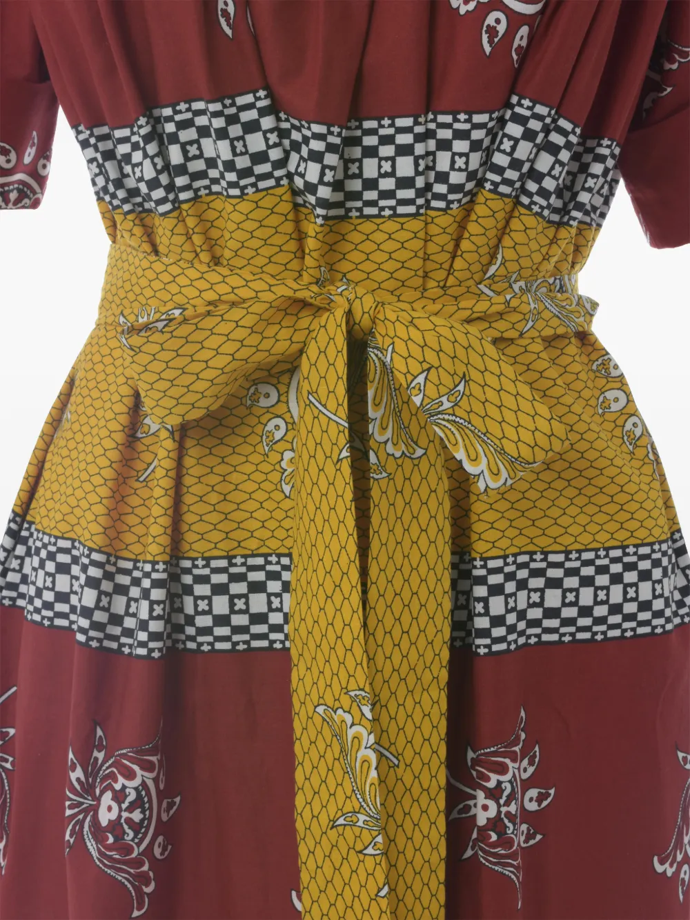 Print Belted Midi Dress