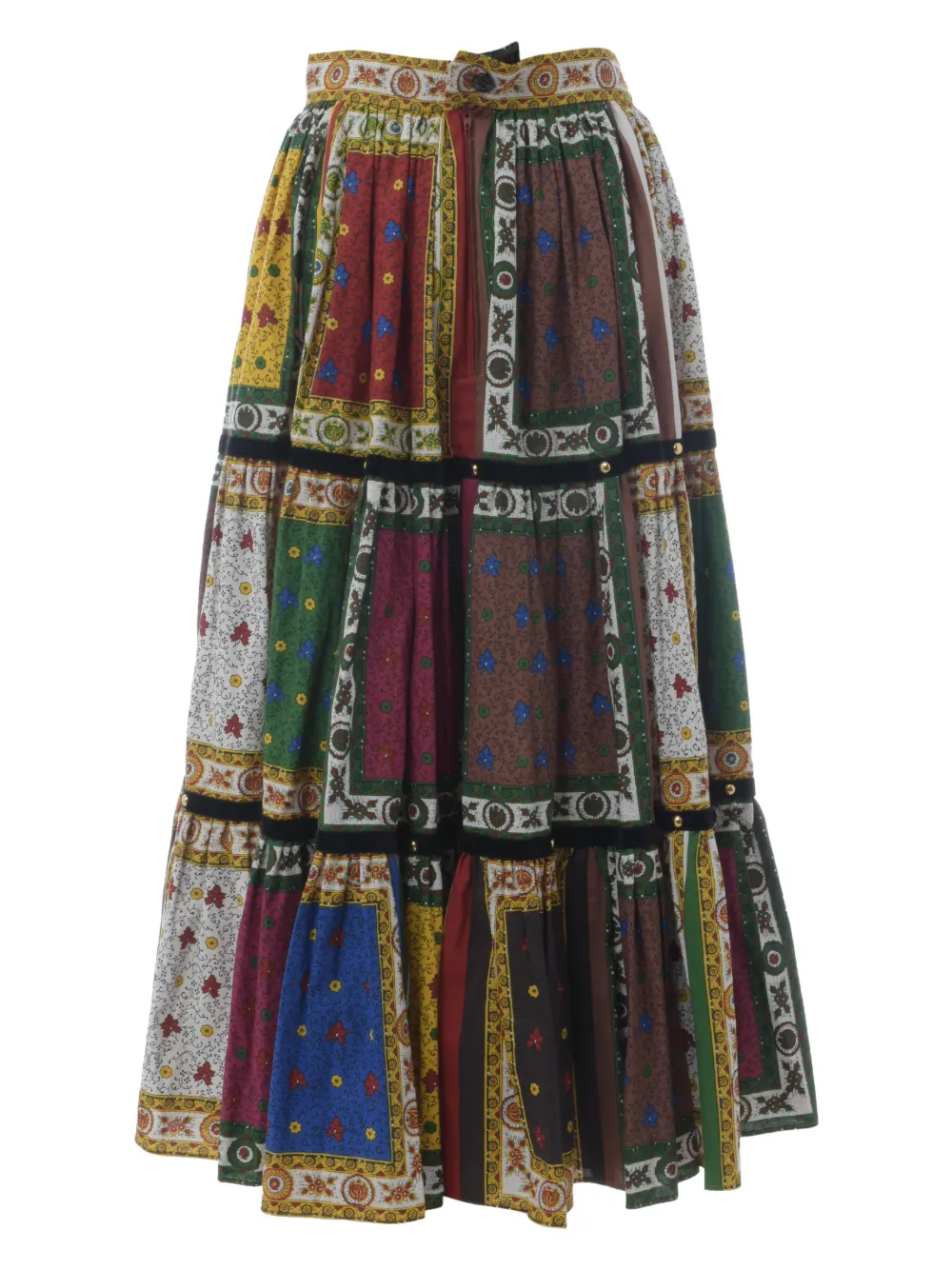  Souleiado Patterned Midi Skirt - Yellow 
