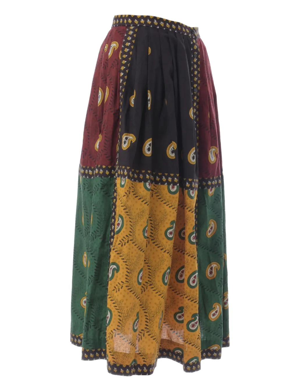 Souleiado patterned button midi skirt - Groen