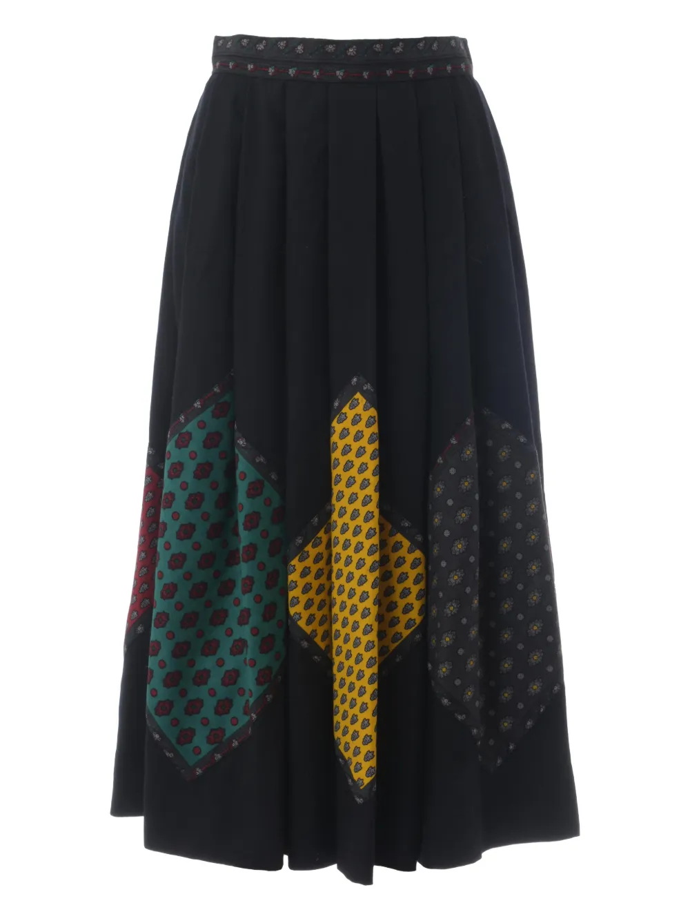 Souleiado falda midi con panel estampado | negro | Image 1