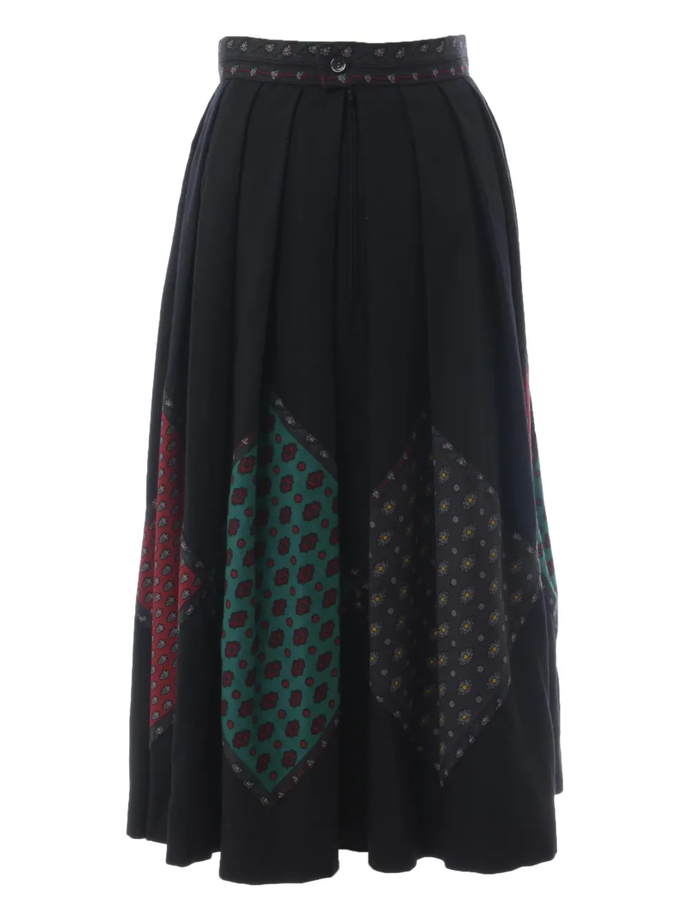 Souleiado patterned-panel midi skirt - Zwart