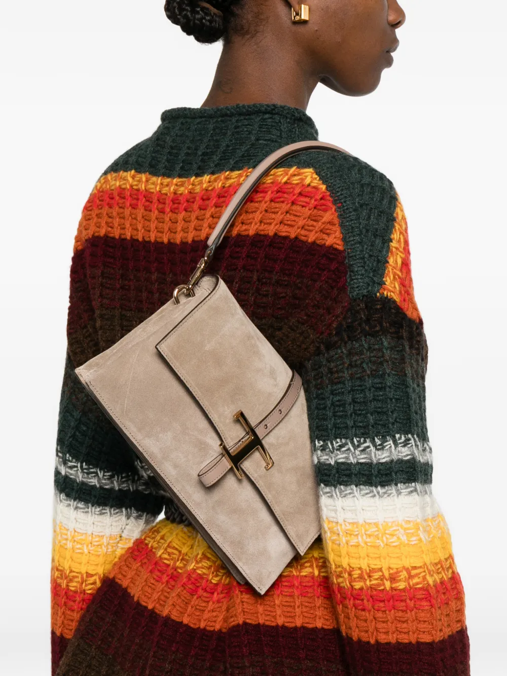 Tod's mini T Timeless flap shoulder bag - Bruin