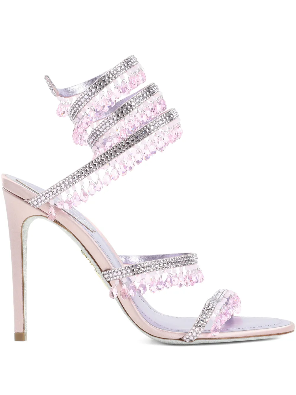 René Caovilla beaded-strap sandal Roze
