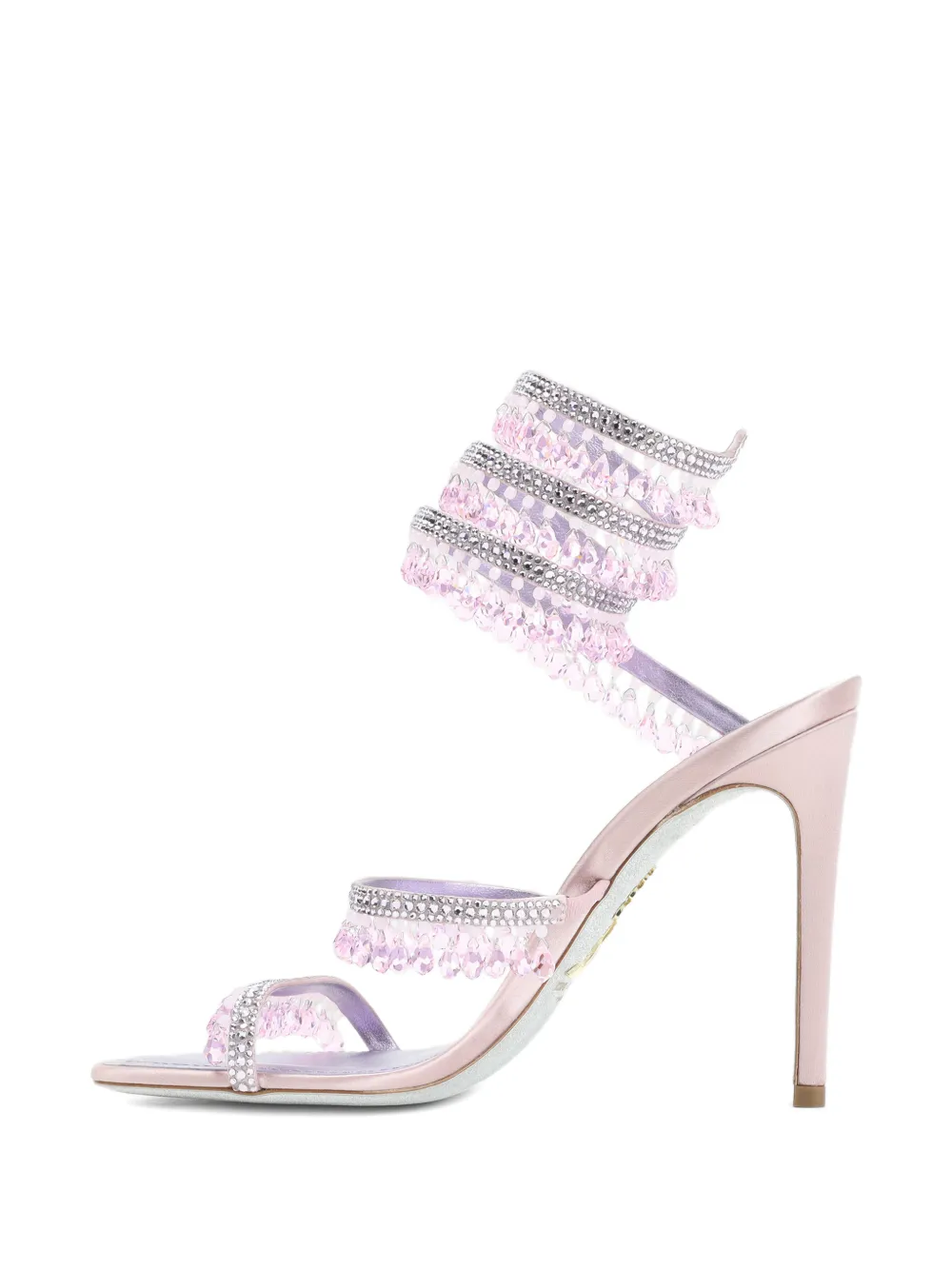 René Caovilla beaded-strap sandal Roze