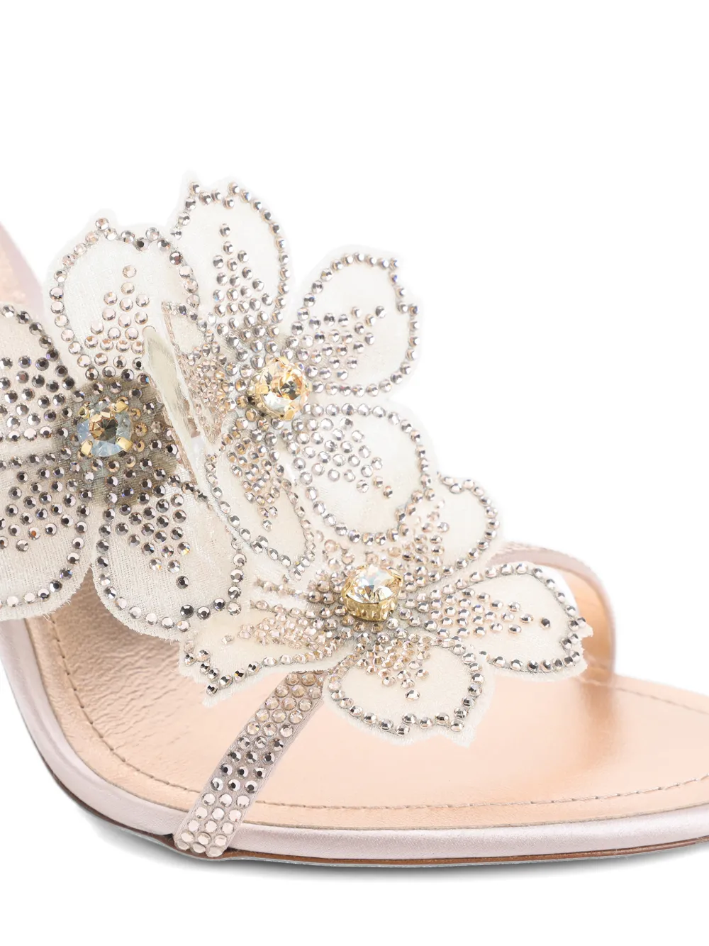 René Caovilla floral-embellished sandals Roze