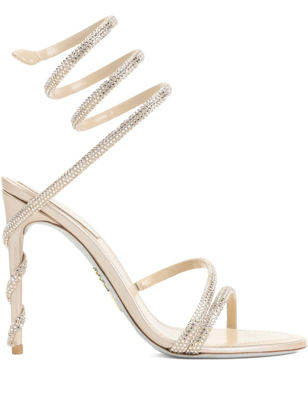 René Caovilla Spiral-heel Sandals In Neutral