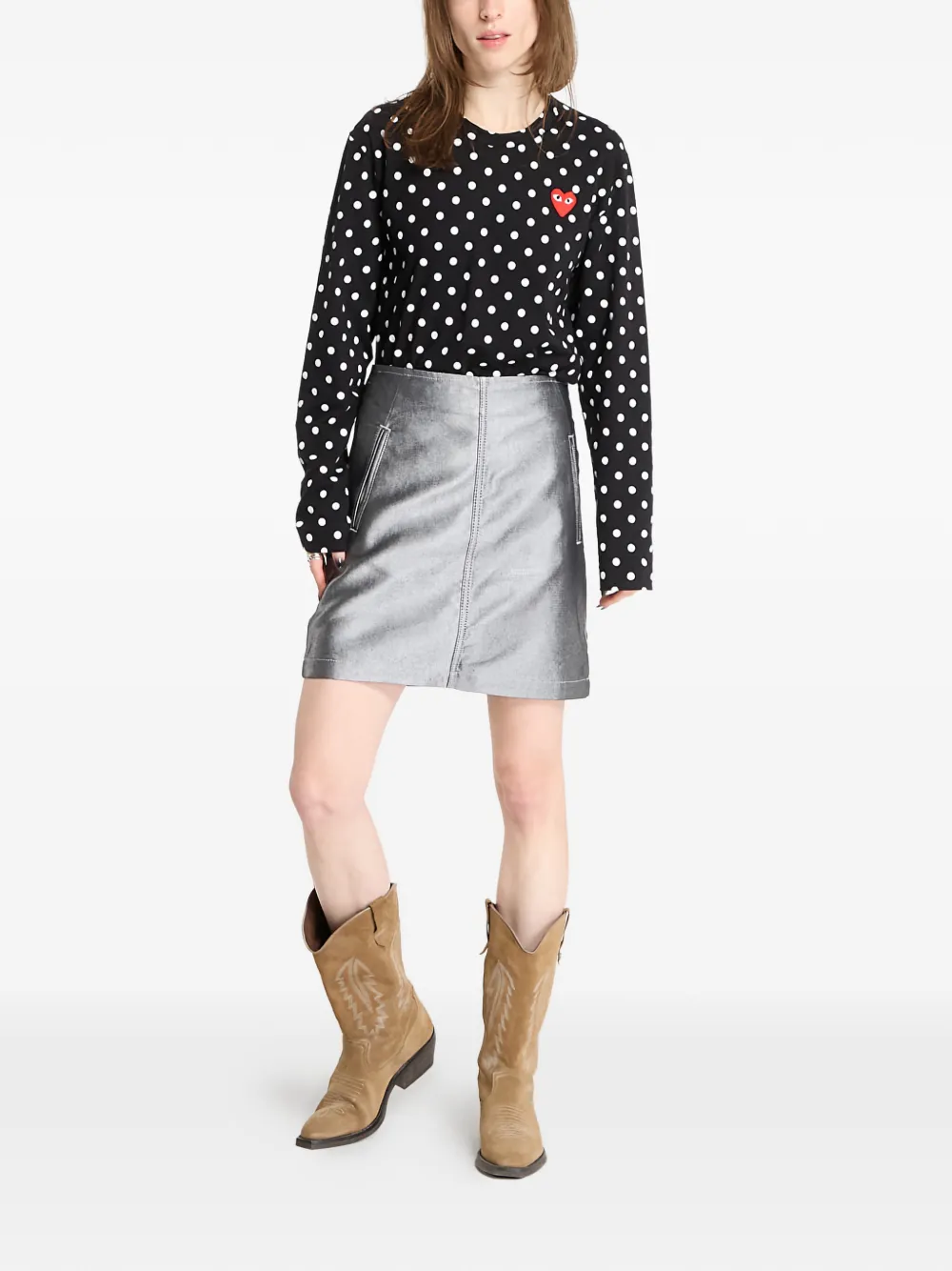 Calvin Klein A-line denim mini skirt - Grijs