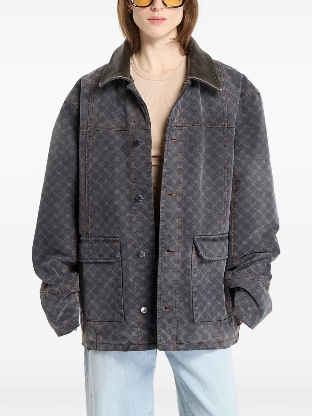 Daily Paper monogram workwear jacket | Grey | Image 1