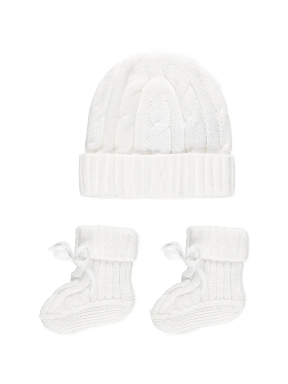 POLO RALPH LAUREN KIDS Kabelgebreid romperset Wit