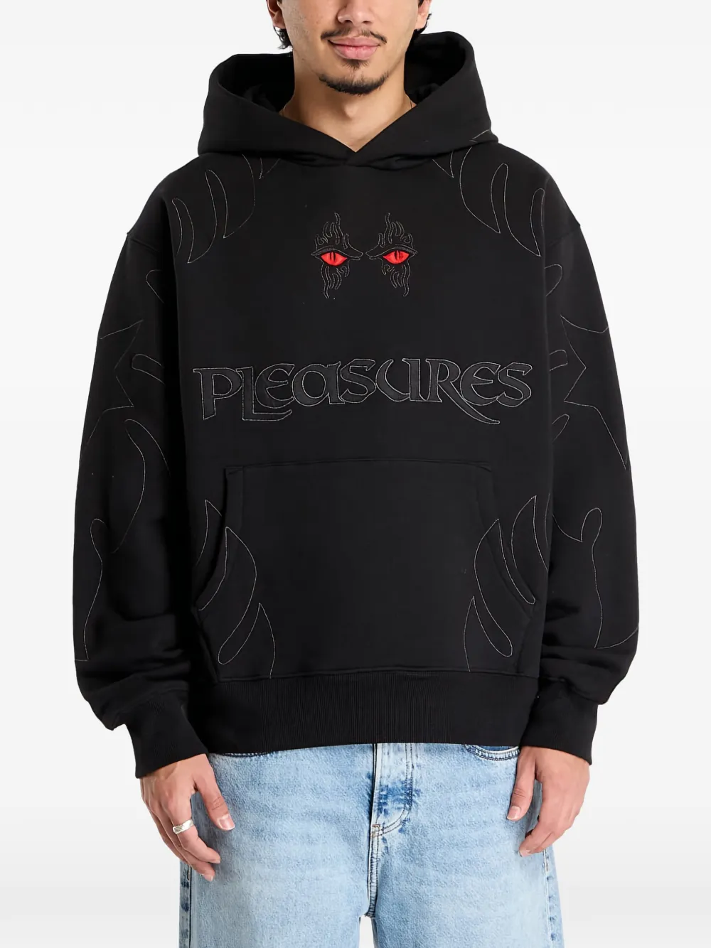 Pleasures Afterlife embroidered hoodie - Nero