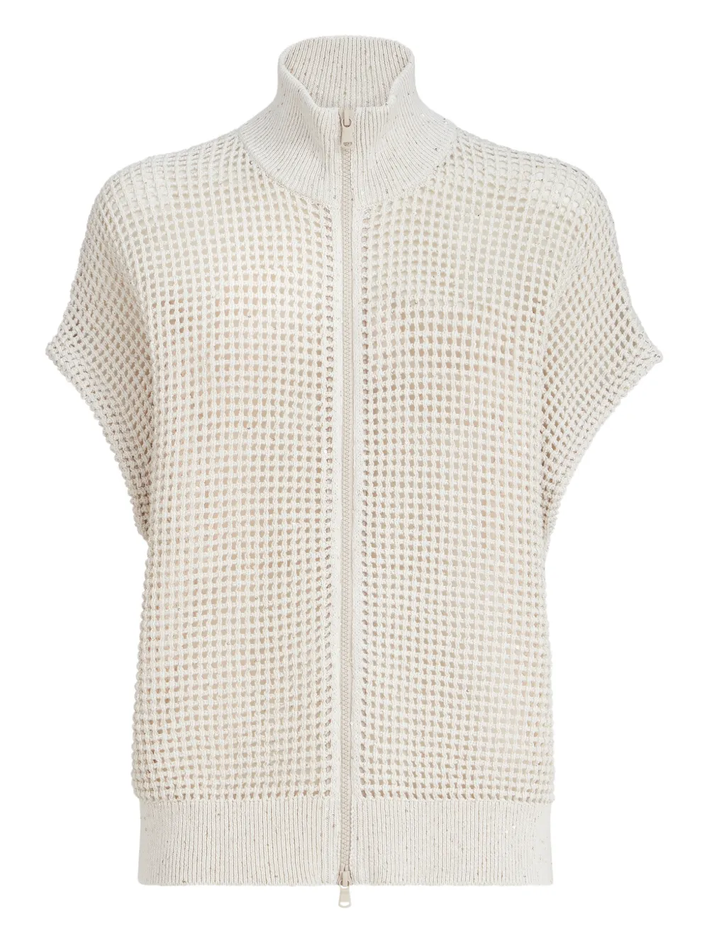 Brunello Cucinelli Zip Cardigan In Neutral