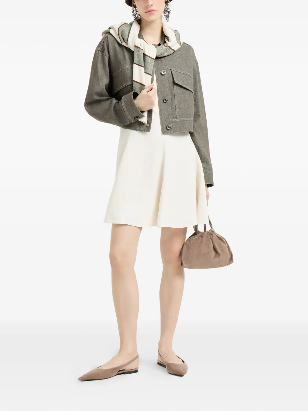 Brunello Cucinelli Monili-detail buttoned jacket | Denim Jackets | Image 2