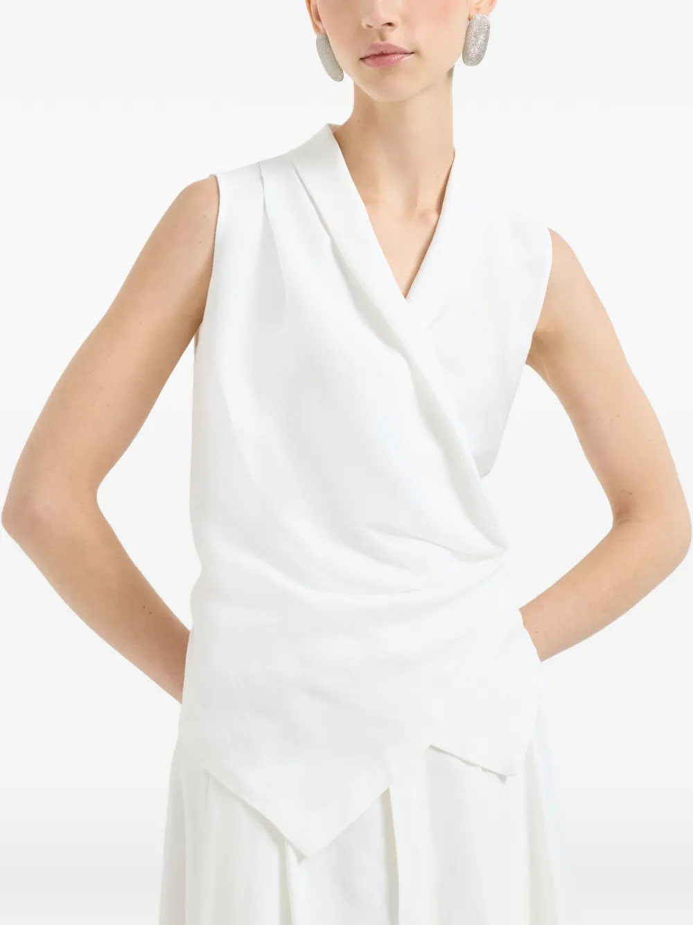 Brunello Cucinelli Hemd met V-hals Wit