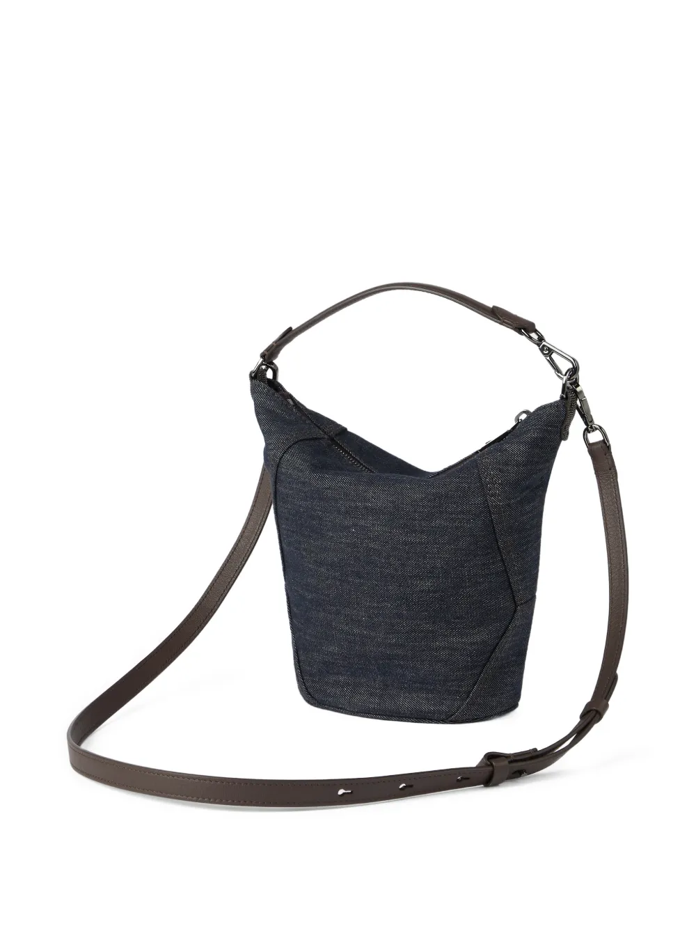 Brunello Cucinelli BC Duo kleine denim bucket-tas Blauw