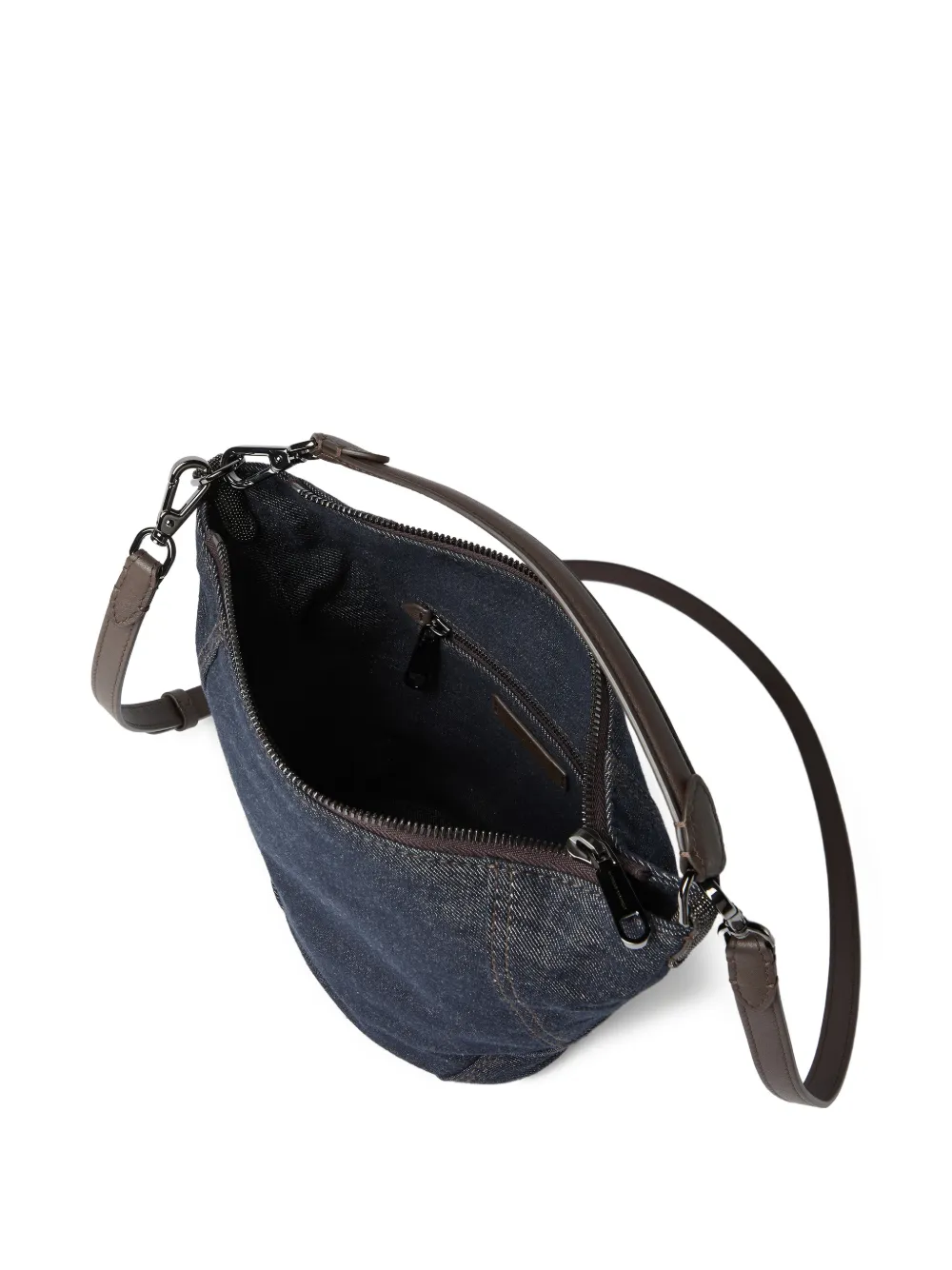 Brunello Cucinelli BC Duo kleine denim bucket-tas Blauw