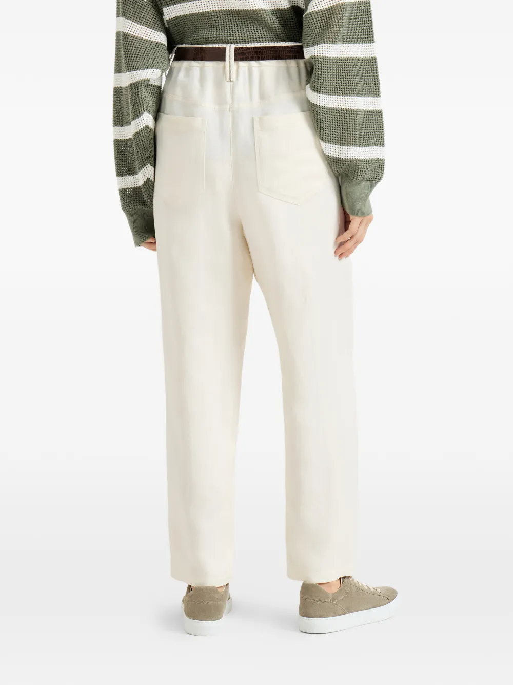 Brunello Cucinelli Broek met riemlussen Beige