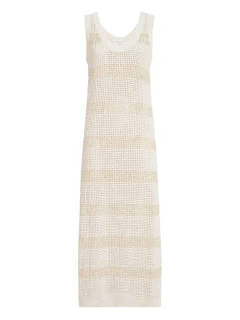 Brunello Cucinelli striped sleeveless midi dress