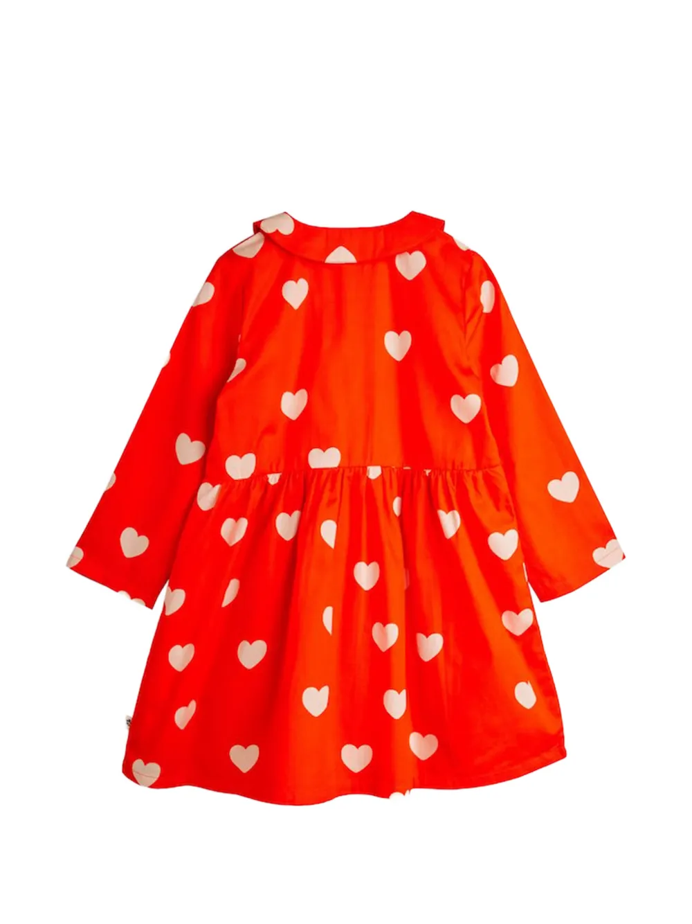 Mini Rodini Jurk met kraag en hartprint Rood