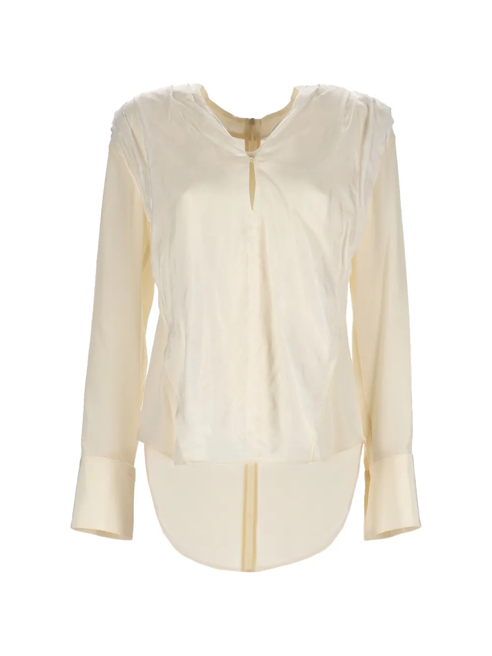 Victoria Beckham silk long-sleeve top - Toni neutri