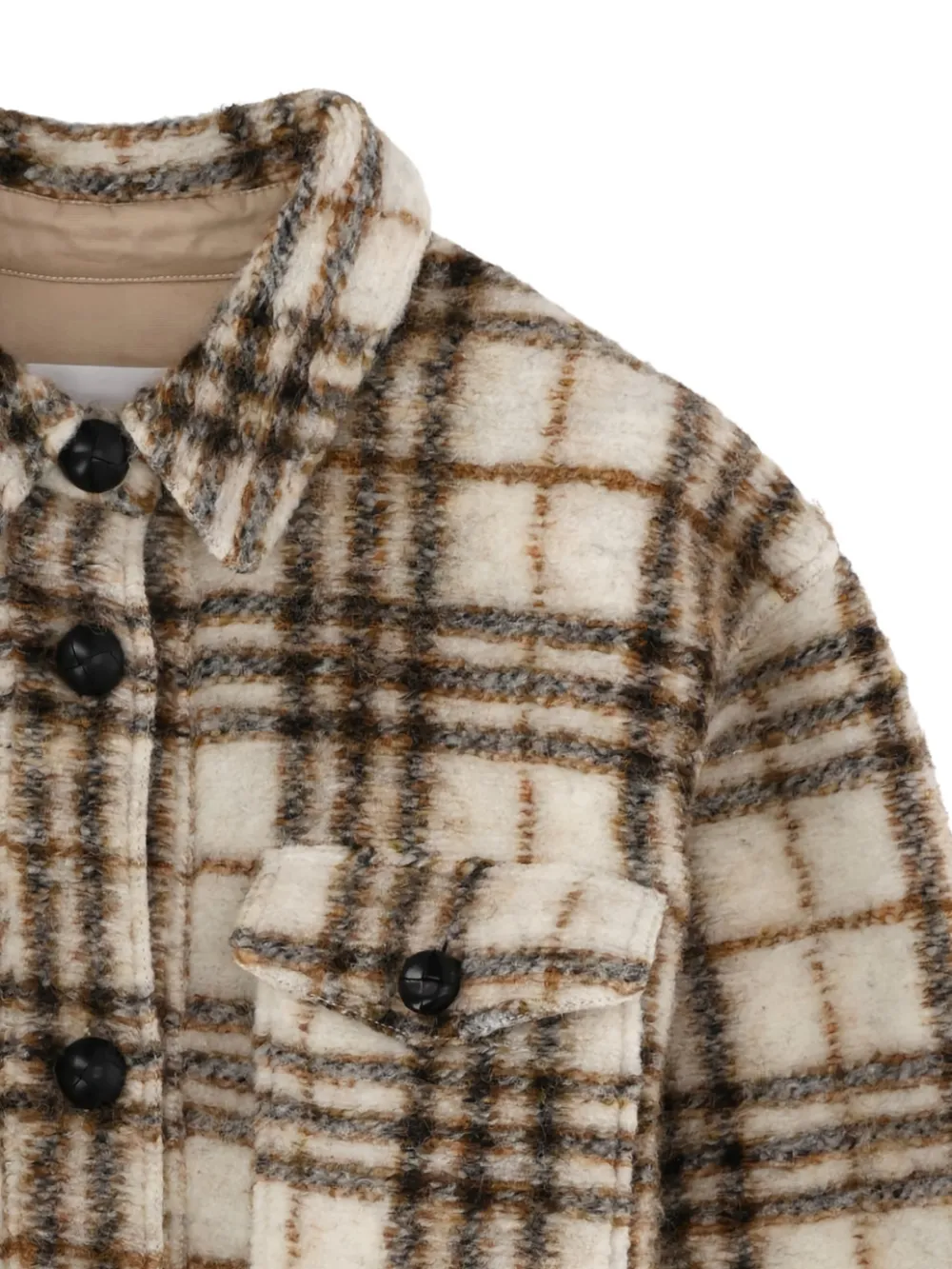 MARANT ÉTOILE Geruit shirtjack met zakken Beige