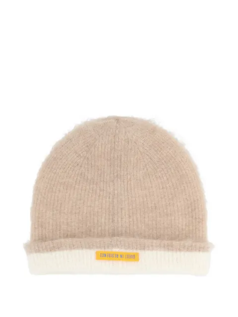 Guest In Residence textured two-tone beanie hat